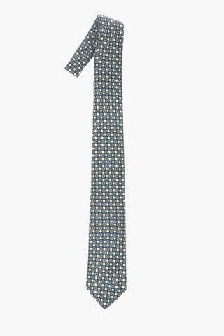 Silk Tie With Geometric Pattern