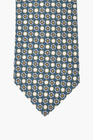 Silk Tie With Geometric Pattern