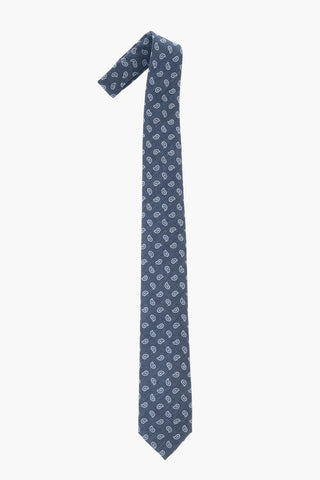 Cravatta In Seta Con Stampa Mini Paisley