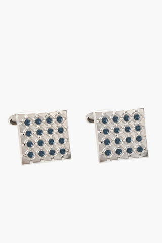 Square Brass Cufflinks with Contrast Details