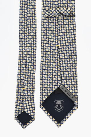 Cravatta Bicolore a Stampa Geometrico All-Over