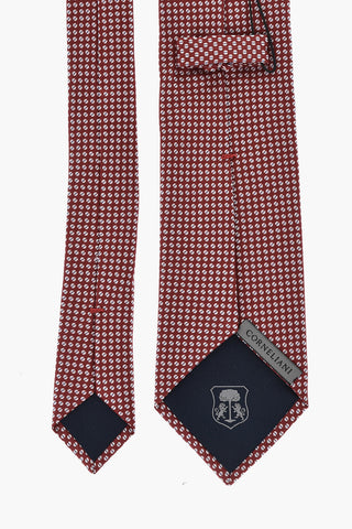 Cravatta Bicolore con Ricamo All-Over