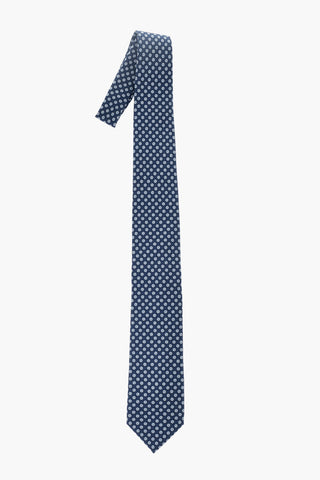 Two-Tone Silk Tie With Polka Dots