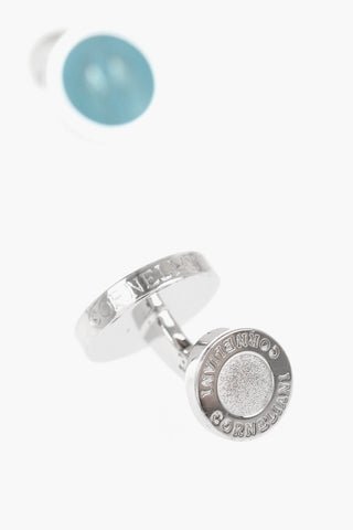 Round Brass Cufflinks with Print