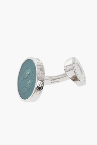 Round Brass Cufflinks with Print
