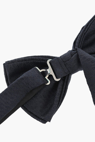 Silk Bow Tie with Tone-on-Tone Embroidery