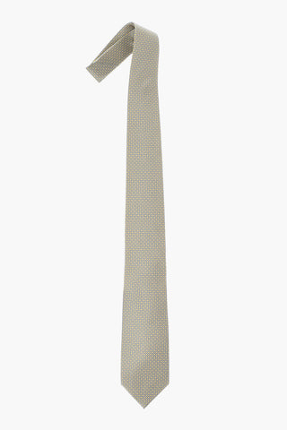 Silk Tie With Geometric Pattern