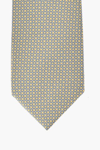 Silk Tie With Geometric Pattern