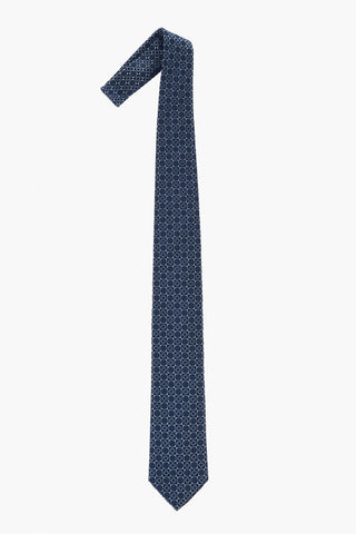 Silk Tie With Geometric Pattern