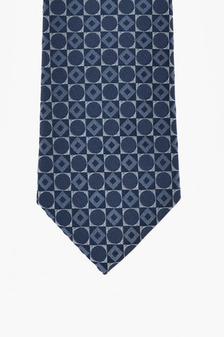 Silk Tie With Geometric Pattern