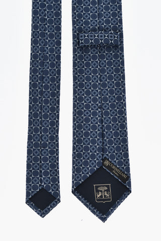 Silk Tie With Geometric Pattern