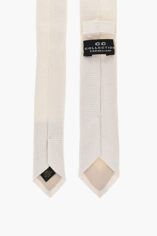 Slim-Fit-Seidenkrawatte mit Wabenmuster