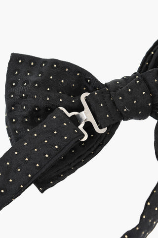 CC COLLECTION Papillon in Misto Seta a Pois Effetto Dorato