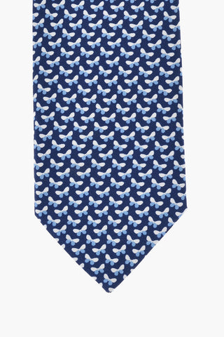 Butterfly-Print Silk Tie
