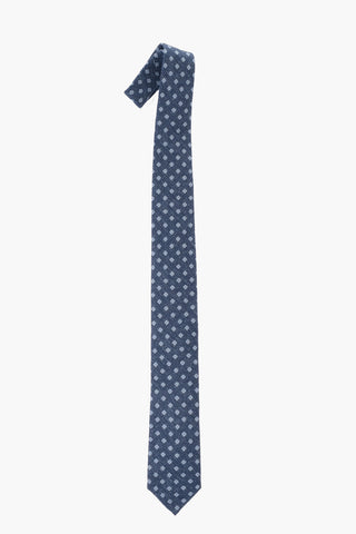 Diamond-Pattern Silk-Blend Tie
