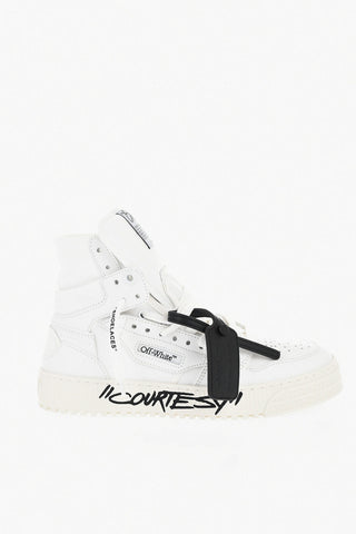 High-Top COURTSY Sneaker aus Leder mit kontrastierend besticktem Monogramm