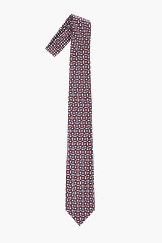 Silk Tie With Geometric Motif