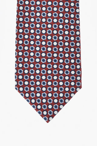 Silk Tie With Geometric Motif