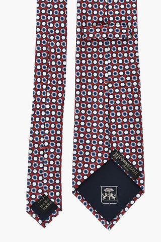 Silk Tie With Geometric Motif