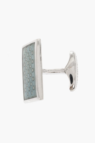 Brass Rectangular Cufflinks With Geometric Motif
