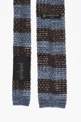 Cravatta In Seta Crochet A Righe
