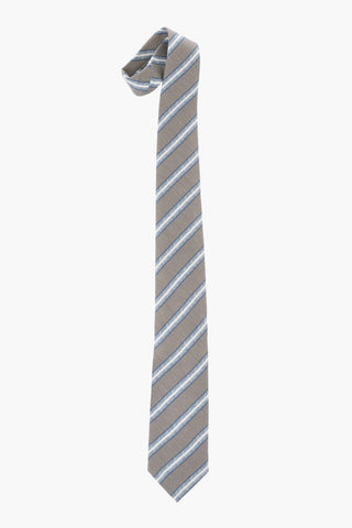 Seidenkrawatte Mit Regimentsstreifen