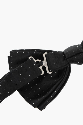 CC COLELCTION Micro Polka Dot Silk Bow Ties