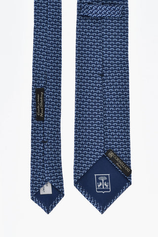 Silk Tie With All-Over Monogram