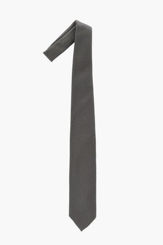 Silk Tie With Geometric Pattern
