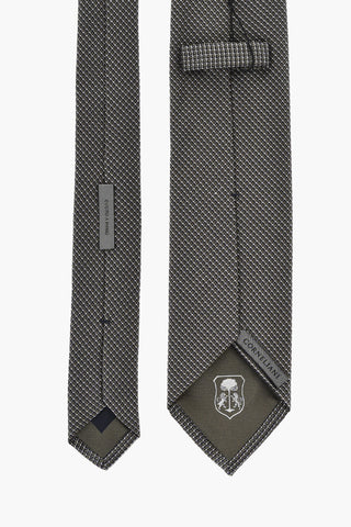 Silk Tie With Geometric Pattern