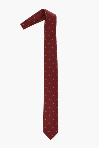 Silk Tie With Contrast Embroidery