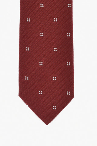 Silk Tie With Contrast Embroidery