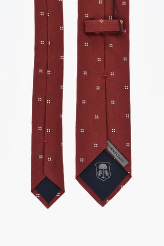 Silk Tie With Contrast Embroidery