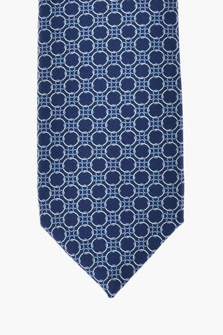 Silk Tie With Geometric Pattern