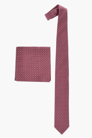Silk Tie With Paisley Pattern And Matching Pocket Square