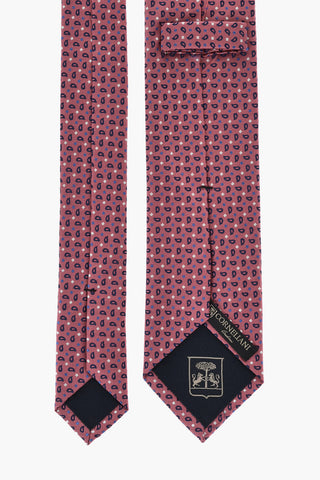 Silk Tie With Paisley Pattern And Matching Pocket Square
