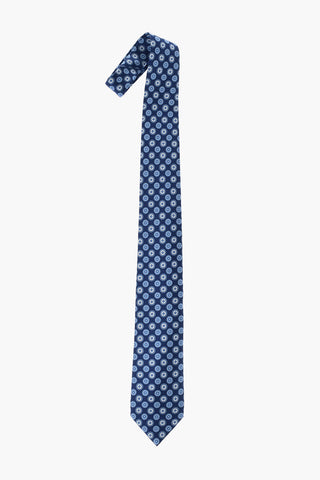 Two-Tone Geometric Pattern Silk Tie
