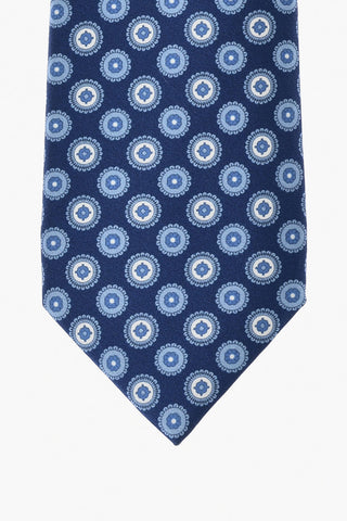 Two-Tone Geometric Pattern Silk Tie
