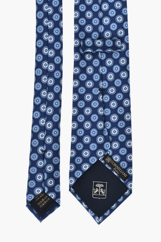 Two-Tone Geometric Pattern Silk Tie