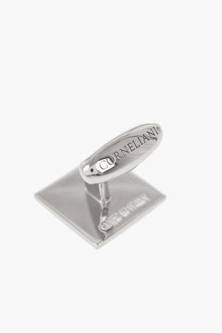 Rectangular Brass Cufflinks with Contrast Details