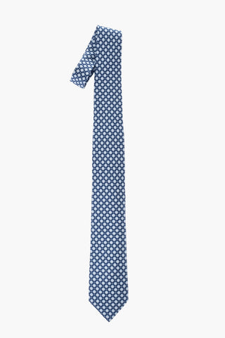 Silk Tie With Geometric Pattern