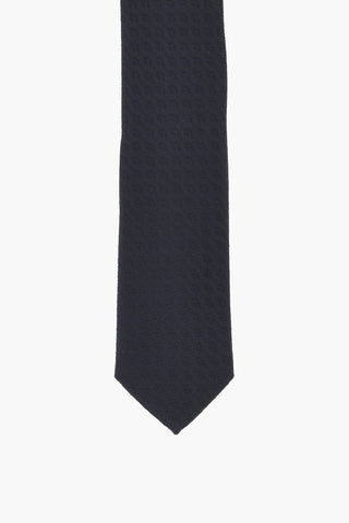 CC COLLECTION Slim Fit Silk Tie with Tone-on-Tone Embroidery