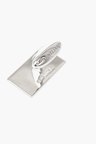 Rectangular Brass Cufflinks with Geometric Pattern