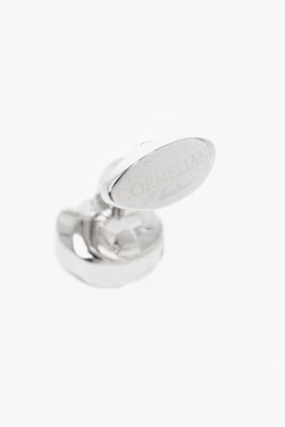 Round Brass Cufflinks with Central Stone