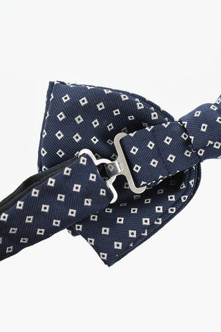 Papillon in Satin con Ricamo Geometrico