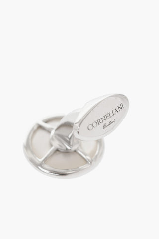 Pearlescent Brass Cufflinks with Monogram