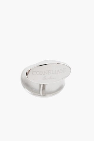 Round Brass Cufflinks with Contrasting Center Stone