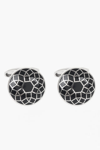 Round Brass Cufflinks with Floral Design