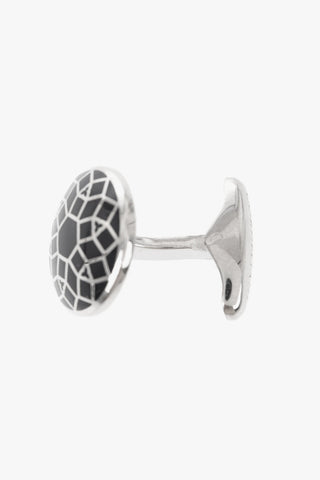 Round Brass Cufflinks with Floral Design