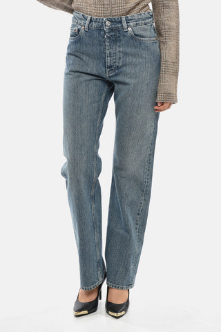 Jeans Linear Cut con Bottone logato 21cm